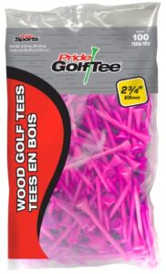 pride golf tee unisex adult 100 count bag golf tees, citrus pink, count us