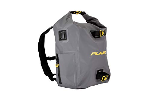 Plano Z-Series Roll-Top Waterproof Fishing Tackle Backpack, Gray Fabric, Includes 2 Clear 3700 Stowaway Utility Boxes, Fishing Backpack with Tackle Boxes