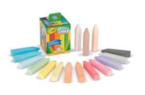 crayola washable sidewalk chalk, outdoor toy, gift for kids, 16 count