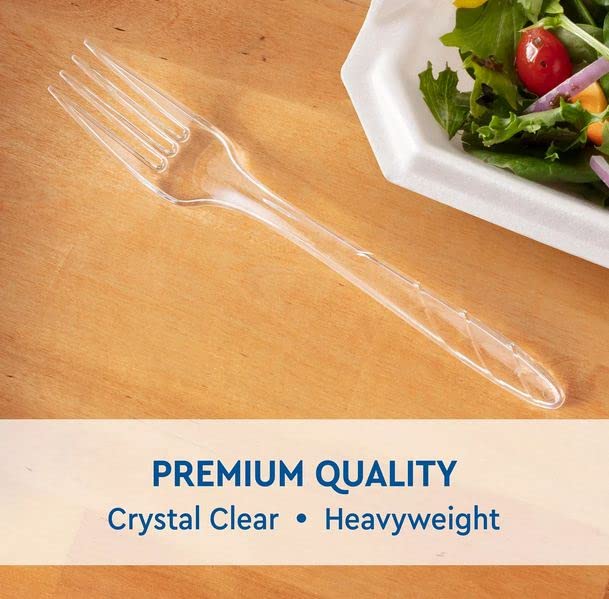 Member''s Mark Premium quality, Durable and Heavyweight Clear Plastic(Spoons,Forks or Knives) (300 Count.) (Forks)