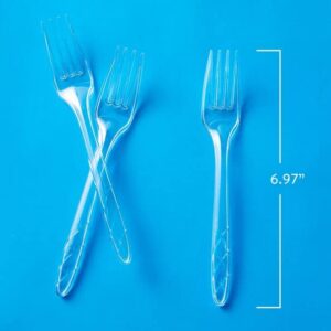 Member''s Mark Premium quality, Durable and Heavyweight Clear Plastic(Spoons,Forks or Knives) (300 Count.) (Forks)
