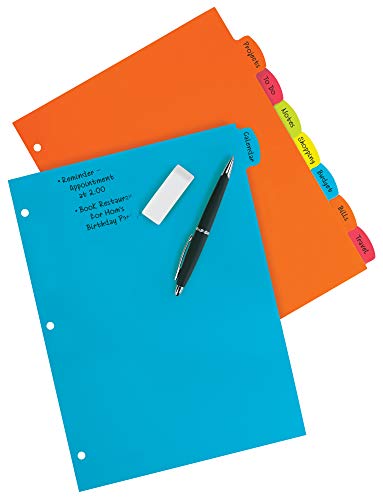 Avery Durable Plastic 8-Tab Write & Erase Big Tab Dividers for 3 Ring Binders, Pastel Brights (16271) & Big Tab Write & Erase Durable Plastic Dividers, 8 Multicolor Tabs, 1 Set (16130)