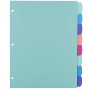 Avery Durable Plastic 8-Tab Write & Erase Big Tab Dividers for 3 Ring Binders, Pastel Brights (16271) & Big Tab Write & Erase Durable Plastic Dividers, 8 Multicolor Tabs, 1 Set (16130)