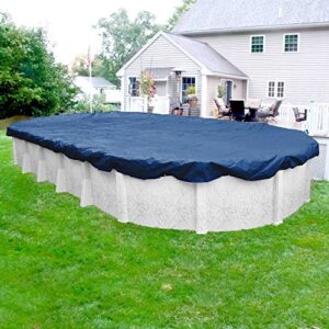 Pool Mate 472141-4-PM Commercial-Grade Rip-Shield Winter Oval Above-Ground Pool Cover, 21 x 41-ft, Dazzling Blue