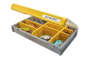 plano edge flex 3700m tackle storage | premium tackle organization with rust prevention | includes 38 flex dividers, yellow/gray