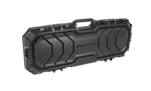 plano 42” tactical series long gun rifle case, black, gun and accessory storage with internal locking protective foam, hard double gun case for rifle or shotgun