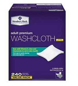 simply right member’s mark adult wash-cloths, 240 count