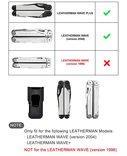 iGuerburn 360° Rotation Sheath for LEATHERMAN Wave & Wave Plus +, Wave Plus Case Holder, Leatherman Belt Clip Holster for 1.5"/1.75" Belt