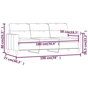 vidaXL 3-Seater Sofa Dark Gray 70.9" Fabric