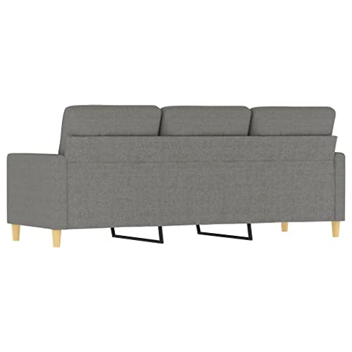 vidaXL 3-Seater Sofa Dark Gray 70.9" Fabric