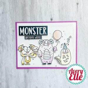 Avery Elle Clear Stamp Set 4"X6"-Monster Love