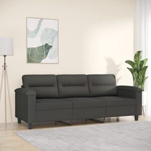 vidaxl 3-seater sofa dark gray 70.9″ microfiber fabric