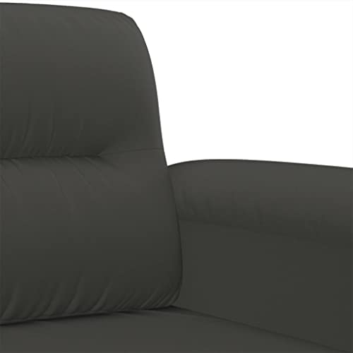 vidaXL 3-Seater Sofa Dark Gray 70.9" Microfiber Fabric