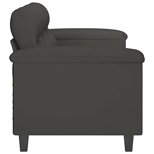 vidaXL 3-Seater Sofa Dark Gray 70.9" Microfiber Fabric