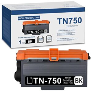 LISK 1 Pack High Yield Compatible TN750 TN-750 Black Toner Cartridge Replacement Brother 5440D 5470DW/DWT 8110DN 8155DN 8710DW 8150DN 8810DW 8950DW/DWT Toner Printer, Sold by LITQUA (LQ TN-750 1PK)