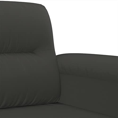 vidaXL 3-Seater Sofa Dark Gray 82.7" Microfiber Fabric