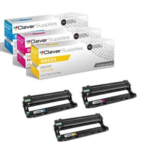 cs compatible toner cartridge replacement for brother dr223 dr223c cyan dr223m magenta dr223y yellowhl-l3210cw, hl-l3230cdw, hl-l3270cdw, hl-l3290cdw toner cartridge 3 color set