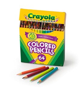 crayola mini colored pencils (colors may vary), coloring supplies for kids, 64 count, gift