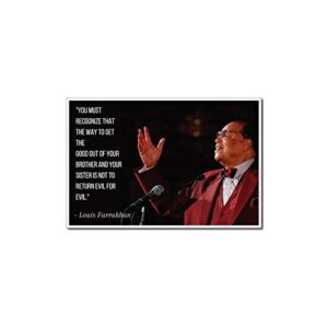 louis farrakhan poster quote “you must recognize that the way to get the good out of your brother and your sister” motivational educational inspirational 12-inches by 18-inches print wall art cap00083