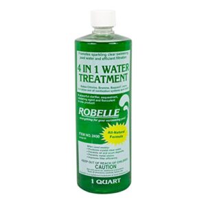 robelle 2430 4-in-1 water treatment/clarifier for swimming pools, 1-quart
