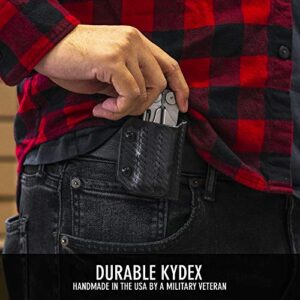 Kydex Multitool Sheath for LEATHERMAN WAVE & WAVE + PLUS - Made in USA - Multi Tool Sheath Holder Cover Belt Pocket Holster - Multi-tool not included (Carbon Fiber Black)