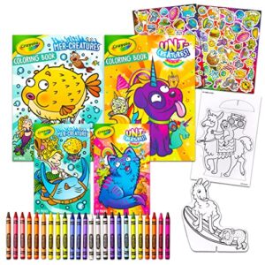 Crayola Coloring Books for Kids Toddlers Crayola Learning Set Bundle - 13 Pc Animal Coloring Activity Books with Crayola Crayons Jumbo and Stickers (Crayola School Supplies)