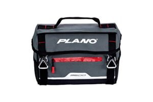 plano weekend series 3600 softsider tackle bag, gray fabric, includes 2 3600 stowaway utility tackle boxes, soft fishing tackle storage bag, water-resistant