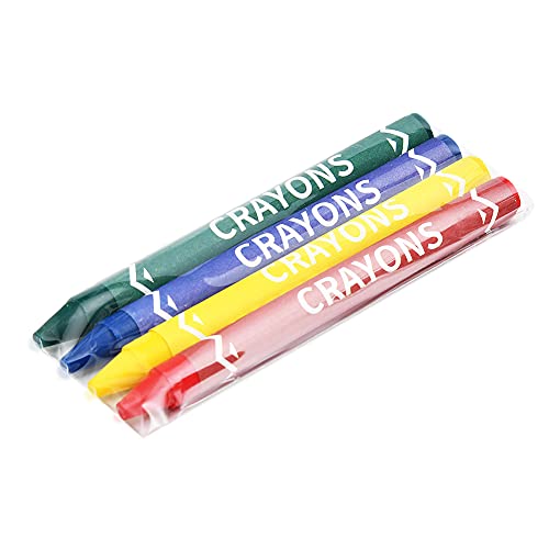 Madisi Crayons Bulk Pack, Regular Size, 4 Colors, cellophane 250 Packs, 1000 Count