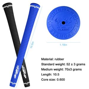 JunShun Golf Grips,Undersize/Standard/Mid Size 5 Colors for Choice, Rubber Golf Club Grips Golf Grips Kit