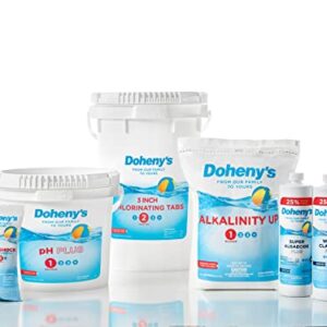 Doheny's 3 Inch Swimming Pool Chlorine Tablets | Pro-Grade Pool Sanitizer | Long Lasting & Slow Dissolving | Individually Wrapped | 99% Active Ingredient, 90% Stabilized Chlorine | 50 LB Bucket