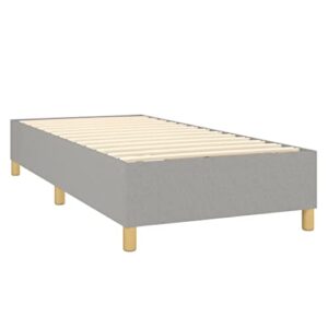 vidaXL Box Spring Bed with Mattress Home Bedroom Mattress Pad Single Bed Frame Base Foam Topper Furniture Light Gray 39.4"x79.9" Twin XL Fabric