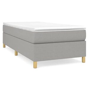 vidaXL Box Spring Bed with Mattress Home Bedroom Mattress Pad Single Bed Frame Base Foam Topper Furniture Light Gray 39.4"x79.9" Twin XL Fabric