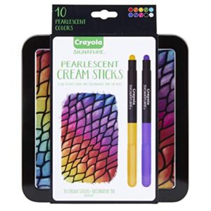 Crayola Pearlescent Cream Sticks & Case, Oil Pastel Alternative, Gift Set, 10 Count