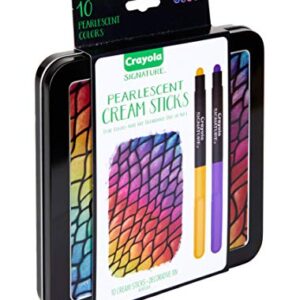 Crayola Pearlescent Cream Sticks & Case, Oil Pastel Alternative, Gift Set, 10 Count