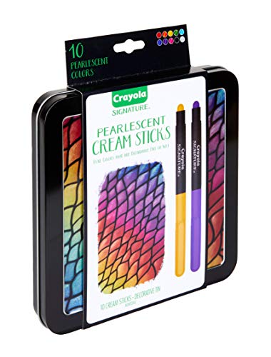 Crayola Pearlescent Cream Sticks & Case, Oil Pastel Alternative, Gift Set, 10 Count