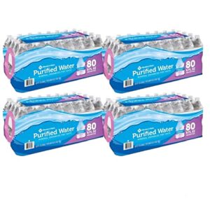 Member's Mark Purified Water 8 oz. bottle, 80 pk -Small Bottles Of Water - Mini Water Bottles - 8 oz Bottled Water - Bulk Small Water Bottles PACK OF 4 (TOTAL 320 BOTTLES)