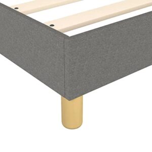 vidaXL Box Spring Bed with Mattress Home Bedroom Mattress Pad Single Bed Frame Base Foam Topper Furniture Dark Gray 39.4"x74.8" Twin Fabric