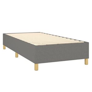 vidaXL Box Spring Bed with Mattress Home Bedroom Mattress Pad Single Bed Frame Base Foam Topper Furniture Dark Gray 39.4"x74.8" Twin Fabric