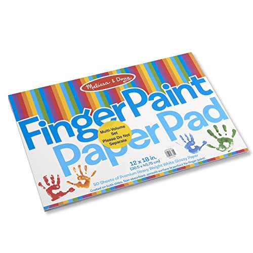 Melissa & Doug Finger Paint Paper Pad (12 x 18 inches) - 50 Sheets, 2-Pack - Kids Art Supplies, Fingerpaint Paper For Toddlers And Kids
