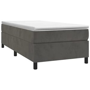 vidaXL Box Spring Bed with Mattress Home Bedroom Mattress Pad Single Bed Frame Base Foam Topper Furniture Dark Gray 39.4"x79.9" Twin XL Velvet