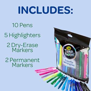 Crayola Take Note Colorful Writing Set, At Home Crafts for Kids, Bullet Journal Supplies, 19 Pieces