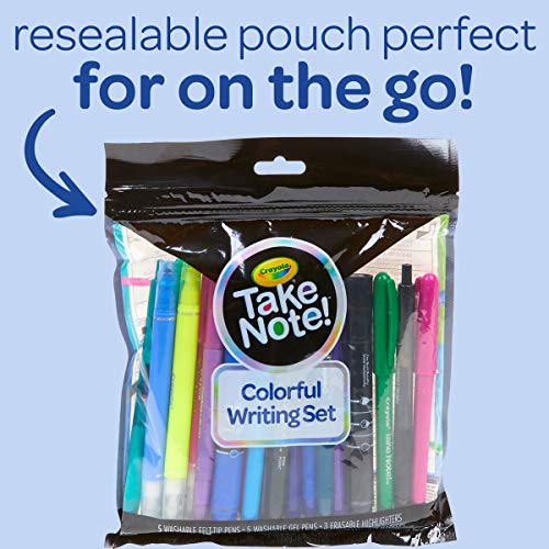 Crayola Take Note Colorful Writing Set, At Home Crafts for Kids, Bullet Journal Supplies, 19 Pieces