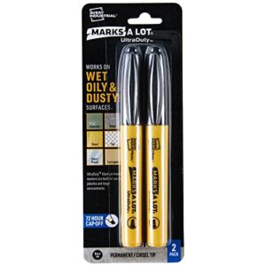 avery marks a lot ultraduty permanent markers, chisel tip, water resistant, 2 black industrial markers (29846)
