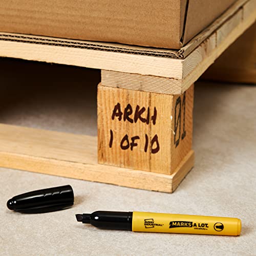 AVERY Marks A Lot UltraDuty Permanent Markers, Chisel Tip, Water Resistant, 2 Black Industrial Markers (29846)