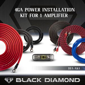 Black Diamond Audio 4GA Car Amplifier Install Wiring Kit with Mini 100A ANL Fuse