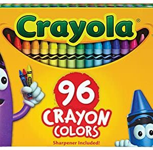 Crayola Classic Color Crayons in Flip-Top Pack with Sharpener, 96 Colors, Gift for Kids