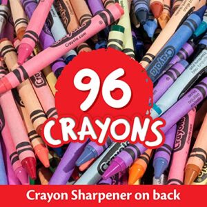 Crayola Classic Color Crayons in Flip-Top Pack with Sharpener, 96 Colors, Gift for Kids