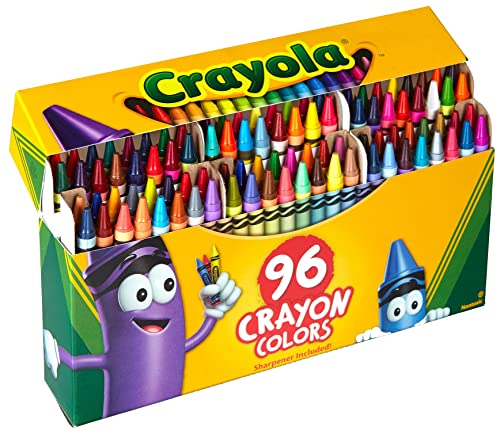 Crayola Classic Color Crayons in Flip-Top Pack with Sharpener, 96 Colors, Gift for Kids