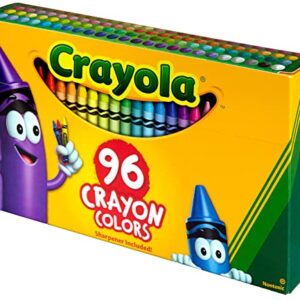 Crayola Classic Color Crayons in Flip-Top Pack with Sharpener, 96 Colors, Gift for Kids