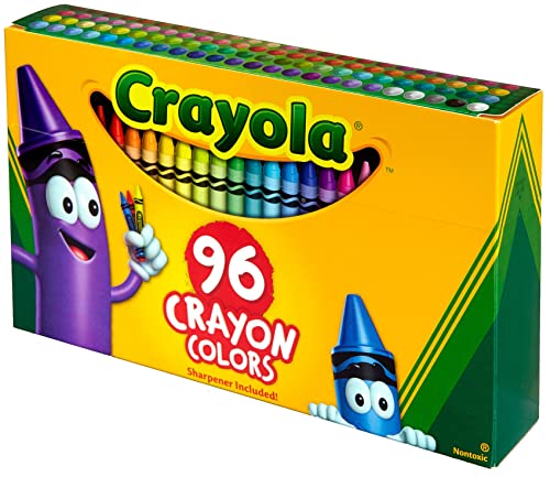 Crayola Classic Color Crayons in Flip-Top Pack with Sharpener, 96 Colors, Gift for Kids